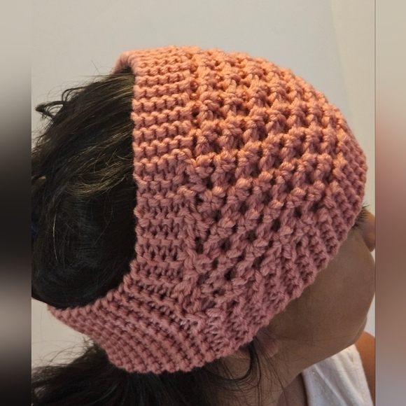 Handmade Crochet Headband Pink Winter Spa Make-up Band - Picture 15 of 17